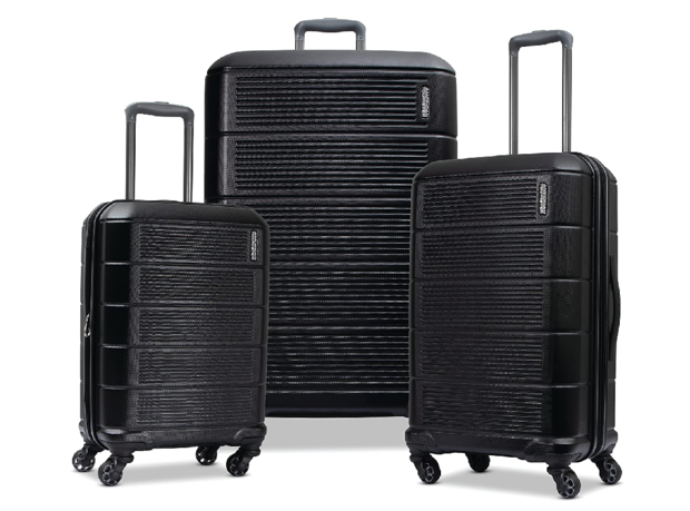 American Tourister Stratum 2.0 hardside three-piece luggage set, $198 with Prime (reduced from $350)